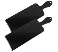 DRESSOOS 2Pcs Professional Hair Coloring Tool Large Black Plastic Highlighting Board with Textured and Smooth Sides for Hairdressers Salon Bangs Mask Curved Design for Precise Hair Tinting