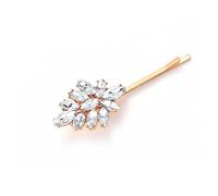 DRESSOOS 2Pcs Rhinestone Hair Clips Stylish Leaf Hairpins Elegant Hair Decorations for Women Prom Party Bobby Pin Set Gold Silver