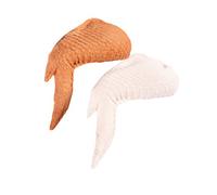 DRESSOOS 2pcs Rubber Dog Chew Toy Molar Teeth Grinding Pet Toy for Puppies and Safe Simulated Chicken Fleshcolor Creamy White