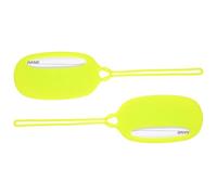 DRESSOOS 2pcs Silicone Luggage Tags Oval Shape with Window for Personal Information Soft to The Touch Chic Travel Bag Identifier for Suitcases and Backpacks