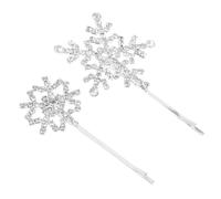 DRESSOOS 2pcs Snowflake Rhinestone Hair Clips for Weddings Elegant Hair Accessories for Brides and Bridesmaids Dazzling Sparkly Bobby for Thick