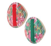 DRESSOOS 2pcs Triangle Powder Face Makeup Wet Dry Applicator Sponges Unique Chinese Flower Pattern