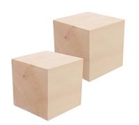 DRESSOOS 2pcs Unfinished Wood Blanks Wood Carving Blocks Cubes Basswood Material Smooth Surface Versatile for Painting Beginners Experts Whittling DIY Crafts