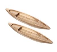 DRESSOOS 2pcs Wooden Boat Decor Small Nautical Desktop Ornament Floating Wooden Craft for Home Office Fish Tank Micro Landscape Decoration
