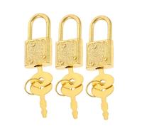 DRESSOOS 3 Set Vintage Style Small Decorative Padlock with Keys for Treasure Chest Jewelry Box Hardware Wear-Resistant Light Latch Locks for Pirate Chest Game Props