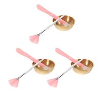 DRESSOOS 3 Sets Stainless Steel Mixing Bowl for Esthetician DIY Facemask Skincare Tool Spatula Facial Fan Brushes for Craft Mud Cream Makeup Spa Acrylic Painting