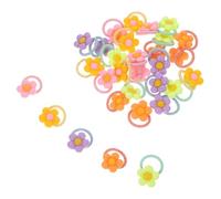 DRESSOOS 30pcs Cute Flower Hair Ties, Small Elastic Ponytail Holders Made of Resin, Lightweight and Easy to Use Hair Accessories for Everyday Wear and Birthday Parties