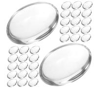 DRESSOOS 30pcs Glass Nail Polish Display Beads Nail Art Color Chart Oval Shape Salon Supply Practice Board