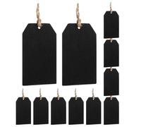 DRESSOOS 32pcs Decorative Hanging Blackboard Chalk Tag Wood Tags Double Sided Erasable Black Boxwood with String Suitable for Labeling Food at A Party and Crafts
