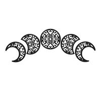 DRESSOOS 3d Hollow Black Wood Grain Moon Phase Wall Decor Hanging Panel, Rustic Wooden Moon Cycle Decoration for Bedroom, DIY Lunar Phase Wall Art for Home