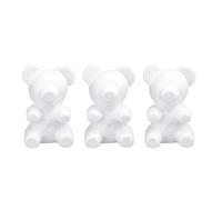 DRESSOOS 3Pcs 20Cm DIY Bear Shaped Foam Craft Sculptures for Valentine’S Day Decoration, Modelling Bears for Party and Flower Arranging Supplies