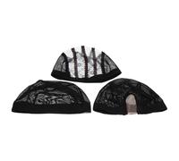 DRESSOOS 3Pcs Black U-Shaped Stretch Lace Net Wig Caps Hair Care Mesh Nets for Women and Men Sturdy Practical Cap Set for Wig Styling and Protection
