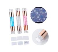 DRESSOOS 3pcs Double-end Nail Stamper Set White Pink Blue Silicone Nail Art Stamping Tool for Diy Manicure Supplies for Art Enthusiasts and Salons