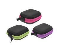 DRESSOOS 3pcs Essential Oil Bottle Storage Bags Roller Ball Vials, Oxford Cloth Portable Carrying Case in Green, Purple, and Pink for Travel and Aromatherapy
