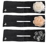 DRESSOOS 3pcs Flower Hair Bun Maker Hair Styling Tools 12.97x3.93x0.08in Fabric Convenient to Use Easy to Carry Women Fashion Chic Evening Party Accessories
