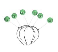 DRESSOOS 3pcs Green Glitter Anteni Foam Ball Headband Party Hair Hoop Christmas Headwear Headband for Adults Boys and Girls