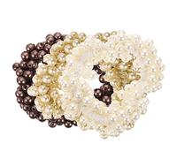 DRESSOOS 3pcs Hair Bands Elastic Ponytail Holders Beaded Hair Ropes for Women for Any Occasion for Birthdays Dances and School Events