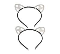 DRESSOOS 3pcs Headband Rhinestone Hair Hoops Animal Ears Headpiece for Women Cat Themed Party Decoration Halloween Costumes Stylish Hair Accessories