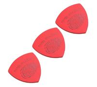 DRESSOOS 3pcs Leather Plectrums Set for Guitar and Ukulele Durable and Lightweight Finger Picks Comfortable Design for Long Playing Sessions Random Patterns Red