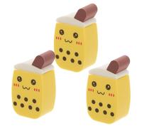 DRESSOOS 3pcs Milk Tea Cup Makeup Powder Puff Foundation Concealer Puff Portable Facial Makeup Pads Soft Sturdy Dry Wet Use Cute Design