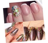 DRESSOOS 3pcs Nail Art Jewelry Carousel Multicolored Rhinestone Gems Diamond Art Decor Diy Shiny for Salon Home