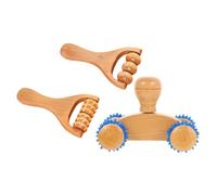 DRESSOOS 3pcs Natural Wood Roller Massager for Body and Foot Ergonomic Handheld Acupoint Massage Tools for Neck Shoulder Back Legs and Arms Durable Relief and