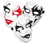 DRESSOOS 3pcs Scary Mask Pvc Halloween Mask Prop with Adjustable Elastic Band Comfortable Wearing for Halloween Party Haunted House