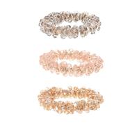 DRESSOOS 3pcs Shiny Elastic Ponytail Holders for Women Gentle Hair Stylish Rhinestone Scrunchies for Everyday Use