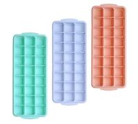 DRESSOOS 3pcs Silicone Ice Cube Mold with Lids Reusable and Convenient Grid Ice Tray for Parties and Bars Suitable for Whiskey and Cocktails Random Color