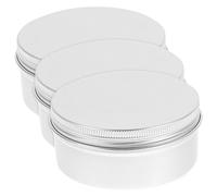 DRESSOOS 3pcs Silver Soap Aluminum Box Airtight Storage for Small Soap Tin Round Bar Case