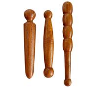 DRESSOOS 3pcs Wooden Massage Stick Foot Massage Tools with Comprehensive Acupoint Cover at Home a Long Walk Traditional Retro Brown Wood Random Color