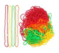 DRESSOOS 48 Pcs Neon Bead Necklaces Retro Plastic Colored Beaded Necklaces for Women for Mardi Gras St Patrick Day Halloween Parties Costume Events