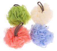 DRESSOOS 4pcs Bath Balls Shower Puff Loofah with Hanging Design and Comfortable Pe Material for Adults, for Home Bathing and Exfoliating Random Color