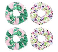 DRESSOOS 4pcs Colon Hair Ring Colon Rope Hair Tie Microfiber Absorbent Printed Girls Hair Ornaments Ponytail Holder for Pool Beach Shower Hair Accessories Set