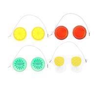 DRESSOOS 4pcs Gel Fruit Eye Masks Portable Eye Ice Packs for Cold Therapy Cartoon Design for Boys and Girls Travel and Home Use Soothing Relief and Dryness
