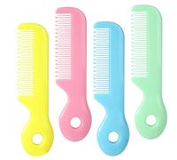 DRESSOOS 4pcs Hair Comb Set round Teeth for Massaging The Scalp and Removing Knots, Made of Safe Abs Material, Assorted Colours, for Shower and Newborn Grooming