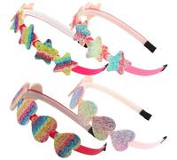 DRESSOOS 4pcs Holiday Headbands with Loving Heart and Star Design, Lightweight Plastic Fashionable Hair Accessories that Do Not Damage Skin or Catch Hair, for Christmas, Halloween and Role