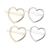 DRESSOOS 4pcs Hollow Heart Shape Hair Clips Girls Women Hair Barrettes for Daily Wear Party Prom