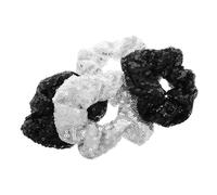 DRESSOOS 4pcs Large Intestine Hair Band Glitter Elastic Sequin Metallic Disco Party Dance Holiday Christmas Ponytail Holders Wrist Ties