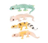 DRESSOOS 4pcs Miniature Simulation Gecko Figurines Realistic Small Animal Models Educational for Imaginative Play Plastic Material Safe and Vivid Reptile Decorations