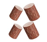 DRESSOOS 4pcs Miniature Wooden Tree Stump Plant Stands, Rustic round Bark Holders for Fairy Garden, Terrarium Decor and DIY Craft Accessories, Small Tree Stump Shelves (diameter 5-6cm,