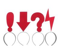 DRESSOOS 4pcs Novelty Symbol Headbands with Arrow Flash Question Mark Exclamation Designs Fun Hair Accessories for Halloween Cosplay Party Photo Props Stylish Women S Hair Hoops