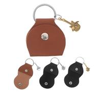 DRESSOOS 4pcs Portable Guitar Pick Holder Case with Artistic Wing Pendant PU Wear-Resistant Pick Storage Bag for Musicians Keychain Plectrum Organizer for Quick Accessibility Capacity