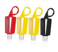 DRESSOOS 4pcs Portable Silicone Sleeve Hand Bottles 30ml Plastic Bottles Lightweight Safe Material Travel Containers for Liquid Dispenser Random Color