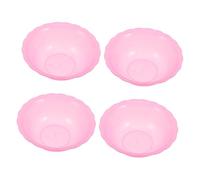 DRESSOOS 4pcs Round Plastic Wash Basins Flower-edge Washbasin Stackable Camping Basin For Washing Face Fruit Dishes Home Kitchen Sink