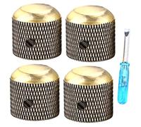 DRESSOOS 4pcs Screw Knob Metal Guitar Volume Knob for Electric Guitar Potentiometer Caps for Sound Volume Control for Instrument