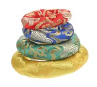 DRESSOOS 4PCS Singing Bowl Cushion Set 10/12/14/16cm Handmade Cotton Pad for Meditation Tibetan Sound Bowl Mat Decorative Design Random Color