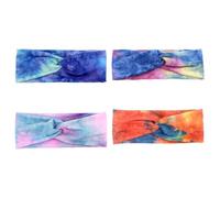 DRESSOOS 4pcs Sweat Bands for Women Wide Elastic Headbands Soft Polyester Sports Headbands to Safeguard Eyes from Sweat, for Exercises a Variety of Activities