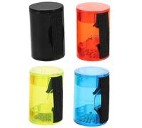 DRESSOOS 4pcs Ukulele Finger Shaker Sand Bells Plastic Percussion Musical Shakers for Guitar Banjo Mandolin Bands Performances with Enhanced Sound and Construction in Black Red Blue Green