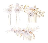 DRESSOOS 4pcs Wedding Hair Comb for Bride Elegant Floral Headpiece Accessories Delicate Design Easy to Wear for Brides and Bridesmaids for Special Occasions
